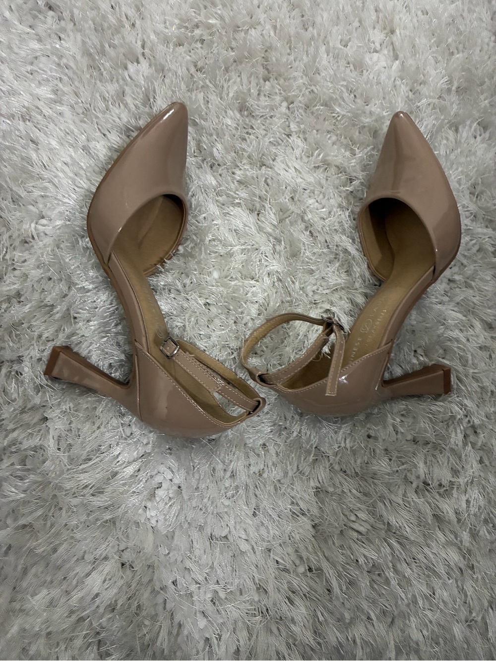 Chinese Laundry Blush Patent D'Orsay Ankle-Strap Heels